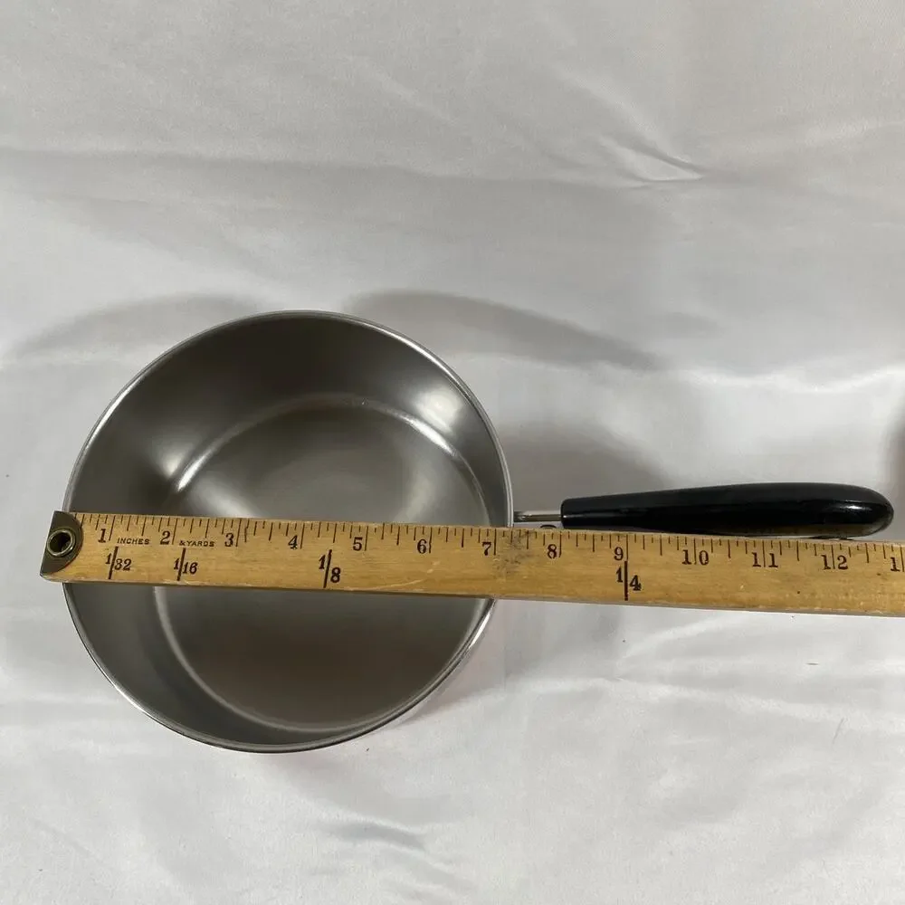 Revere Ware Copper Bottom 2 Qt Saucepan Steamer & Lid Clinton 95 h Stainless USA